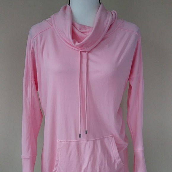 Cato Lyocell Cowl Neck Drawstring Kangaroo Pouch Top S Pink - Picture 4 of 15